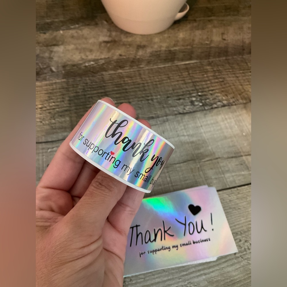 Bundle 40 Thank Cards + 60 Holographics Thank You Sticker